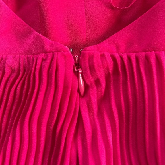 Milly X REVOLVE Libby Pleaded Pink cut out halter neck, sleeveless mini dress 6 - Picture 14 of 16